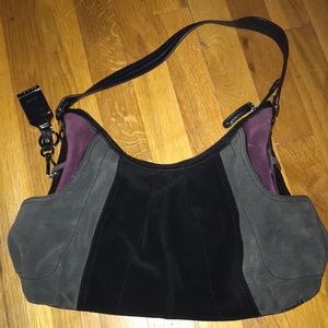 Tignanello Urban Stitch Suede Hobo Purse Multi